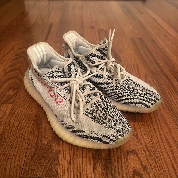 Adidas Yeezy Boost 350 V2 Zebra Black White Red - Picture 1 of 6